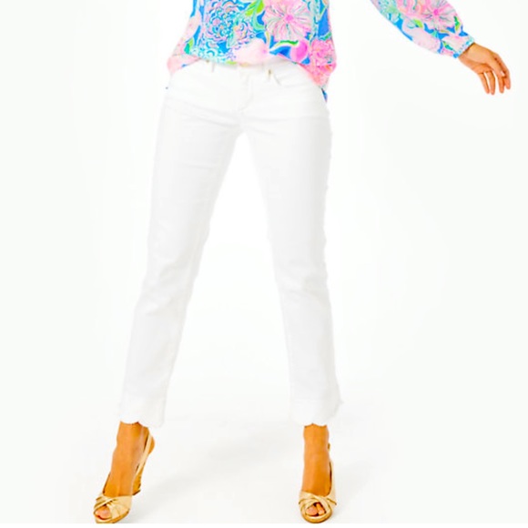 Lilly Pulitzer Denim - Lilly Pulitzer South Ocean Slim Crop White Capri